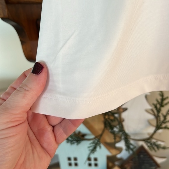 CATO Solid Cream Color Cutout Neckline Short Sleeve Dress Top, Size Small, NWT. - Picture 6 of 8